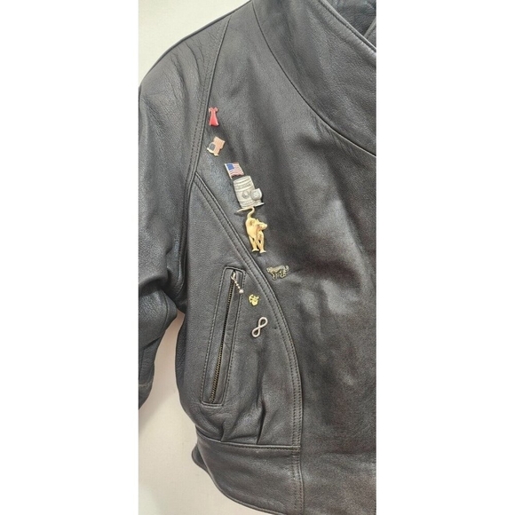 Vintage Black Hills Riding Gear Leather Motorcycle Jacket Women’s Size S - Picture 5 of 16